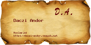 Daczi Andor névjegykártya